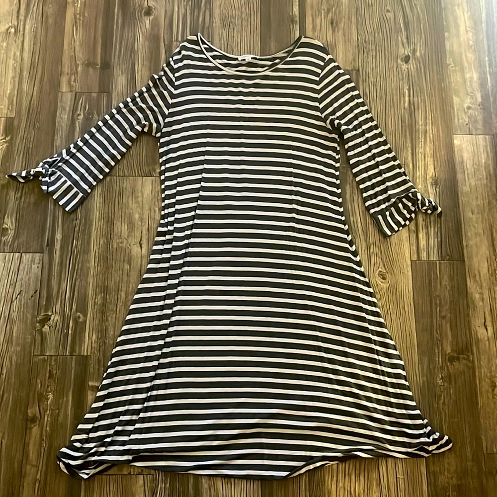 Gray striped dress